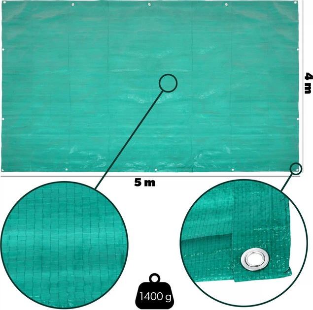 Plandeka ogrodowa Kadax Nole 4 x 5 m Zielona (K4114) - obraz 2