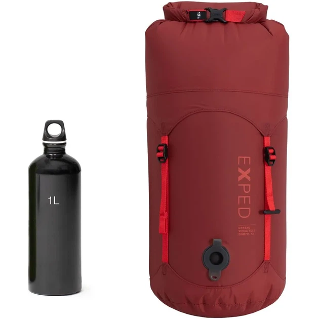 Гермомішок Exped Drybag Versa Telecompression 13 L burgundy бордовий - Фото 2 Гермомішок Exped Drybag Versa Telecompression 13 L burgundy бордовий - зображення 2