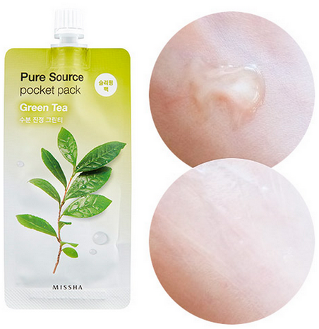 Маска для обличчя Missha Pure Source Pocket Pack Green Tea 10ml - Фото 3 Маска для обличчя Missha Pure Source Pocket Pack Green Tea 10ml - зображення 3