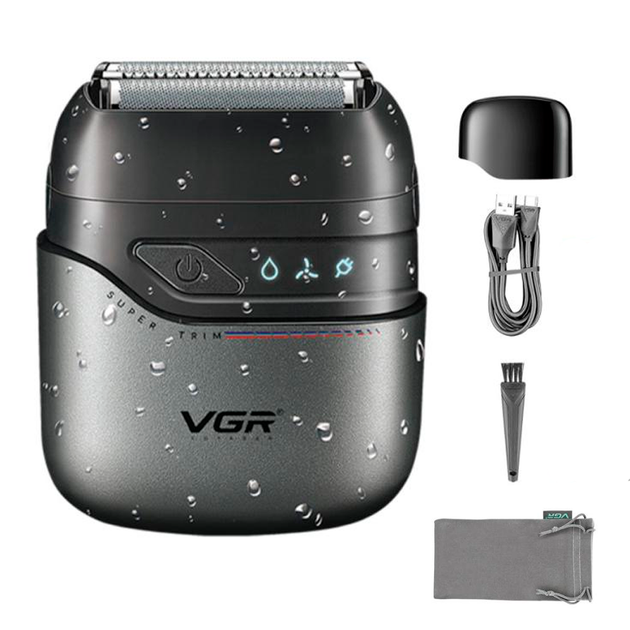 Электробритва шейвер VGR V 379 двойное лезвие, триммер, водонепроницаемая IPX7 - Фото 1 Электробритва шейвер VGR V 379 двойное лезвие, триммер, водонепроницаемая IPX7 - изображение 1