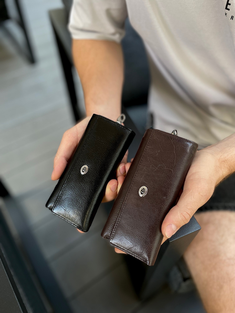 Черная ключница из натуральной кожи с отделением для денег ST Leather B416 - Фото 3 Черная ключница из натуральной кожи с отделением для денег ST Leather B416 - изображение 3