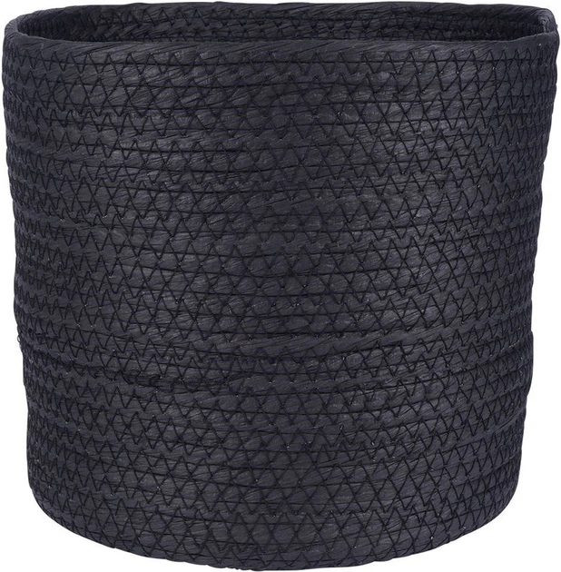 Osłonka na doniczkę Vilde 23 x 22 cm Czarna - obraz 3