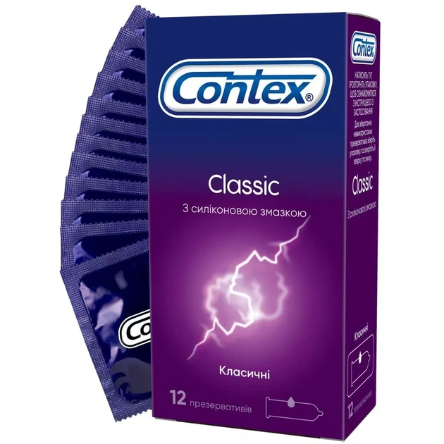 Презервативи Contex Classic класичні з силіконовою змазкою 12 шт. - Фото 1 Презервативи Contex Classic класичні з силіконовою змазкою 12 шт. - зображення 1