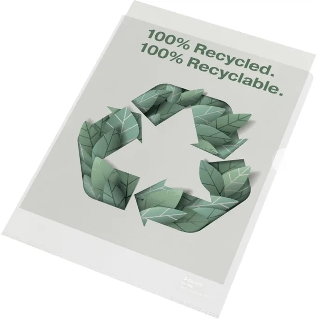 Zestaw teczek narożnych Esselte Recycle A4 Polypropylene (PP) 220 × 307 mm 100 szt. Przezroczyste 627496 (4049793067544) - obraz 2