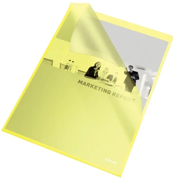 Zestaw teczek narożnych Esselte Polypropylene (PP) A4 100 szt Żółta 54842 (4001536548420) - obraz 2