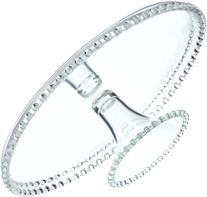 Patera na tort Kadax na nóżce szklana różowa 32 cm (5903699493922) - obraz 2