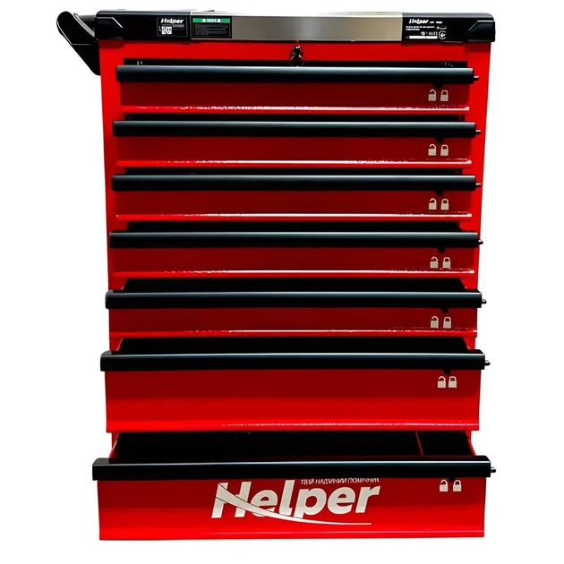 Инструментальный шкаф тележка для инструментов Helper HP-1062 7 ящиков металлическая тумба для СТО на колесах для гаража мастерской хранения инструмента с замком для профессионального и домашнего использования - изображение 6