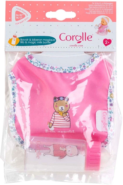 Набір аксесуарів для ляльок Corolle Bib and Magic Milk Bottle 9000141790 (4062013141794) - зображення 2