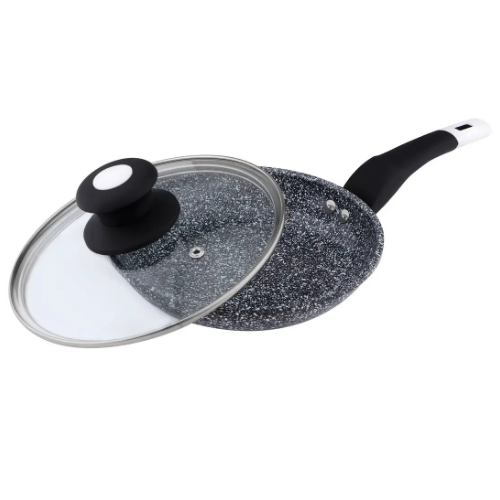 Сковорідка d24см/h5,5см скляна кришка алюміній QD-F0324 - L Interos - изображение 4