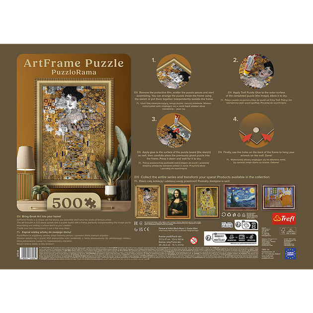 Пазли Trefl Art Густав Клімт Адель Блох-Бауер 500 елементів 75435 (5900511375435) - зображення 6