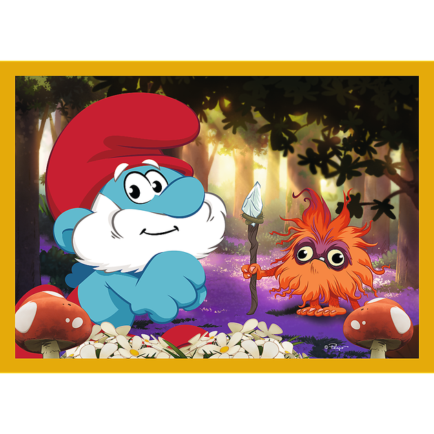 Zestaw puzzli Trefl 4w1 The Smurfs Życie na wsi smerfów 35 + 48 + 54 + 70 elementów 34664 (5900511346640) - obraz 4