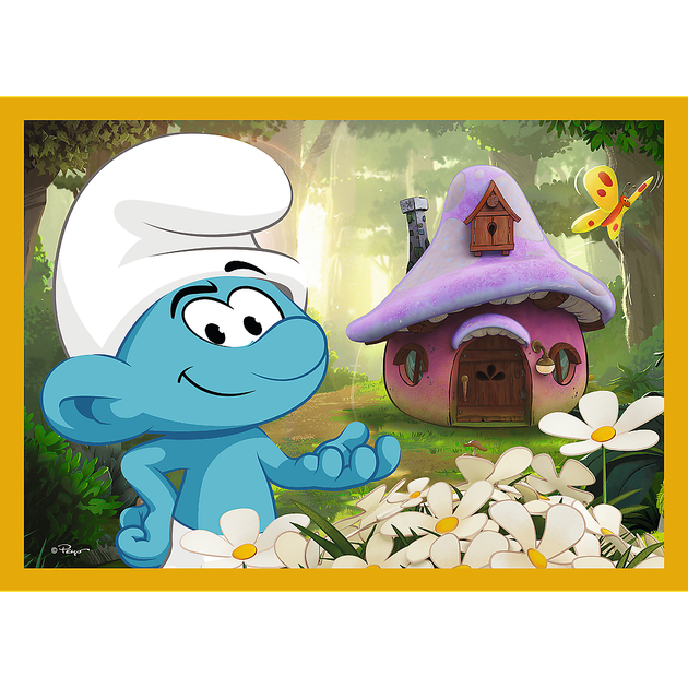 Zestaw puzzli Trefl 4w1 The Smurfs Życie na wsi smerfów 35 + 48 + 54 + 70 elementów 34664 (5900511346640) - obraz 6