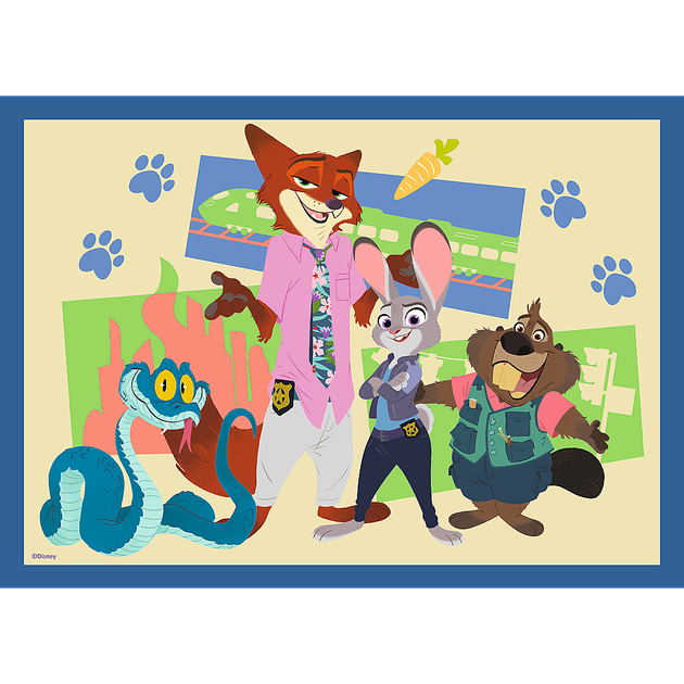 Набір пазлів Trefl 4в1 Пригодницький Зоотрополіс 35 + 48 + 54 + 70 елементів 34677 (5900511346770) - зображення 2