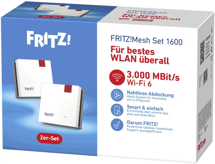Zestaw wzmacniaczy FRITZ! Mesh Set 1600 LAN (2-pack) (4023125031120) - obraz 3