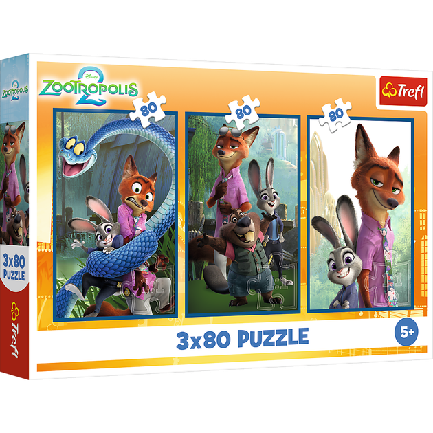 Набір пазлів Trefl Розслідування домашніх тварин 80 елементів х 3 шт 34897 (5900511348972) - зображення 1