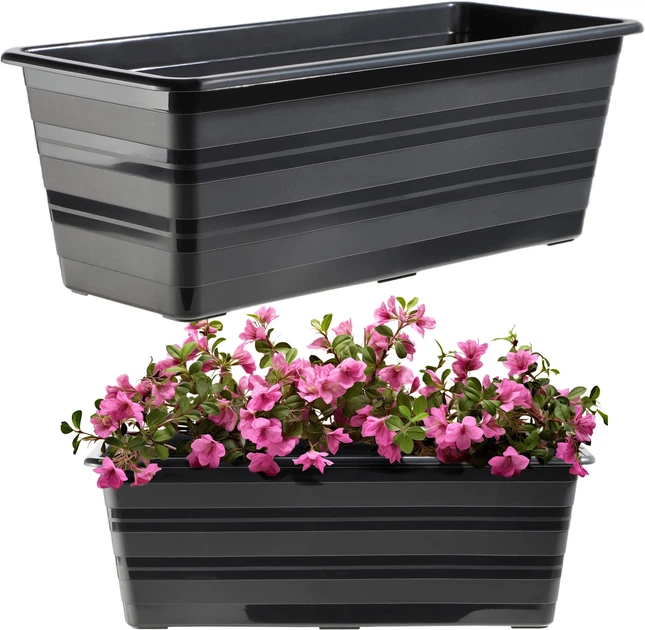 Горщик балконний Kadax Catí 40 см Антрацитовий 6 шт. (K10190) - зображення 6