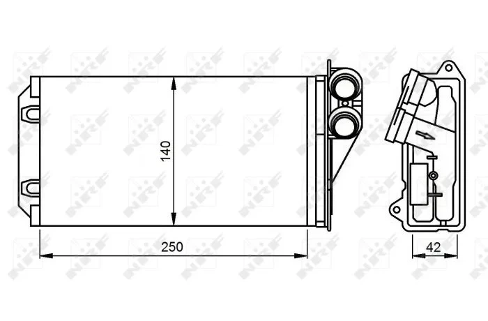 Радіатор пічки CITROEN C2, C2 ENTERPRISE, C3 I, C3 PLURIEL, PEUGEOT 1007 1.1-1.6D 02.02- 54305 NRF NRF 54305 Citroen C3, C2 6448K9 - изображение 5