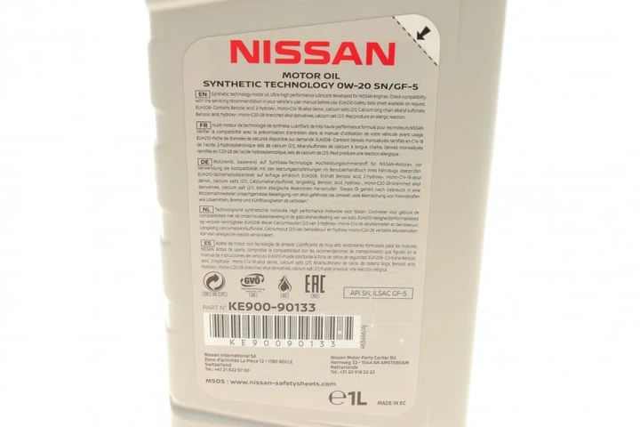 Олива моторна 0W20 (1 Liter) NISSAN KE90090133 NISSAN KE90090133 83212463697, KE90090134, KE90090144 - изображение 2