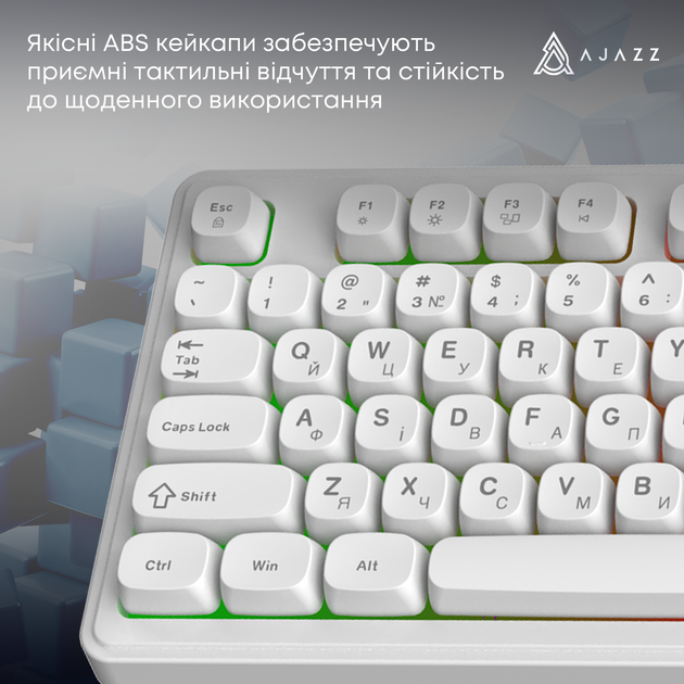 Клавиатура проводная Ajazz AF98 USB White (AF98-W) - изображение 11