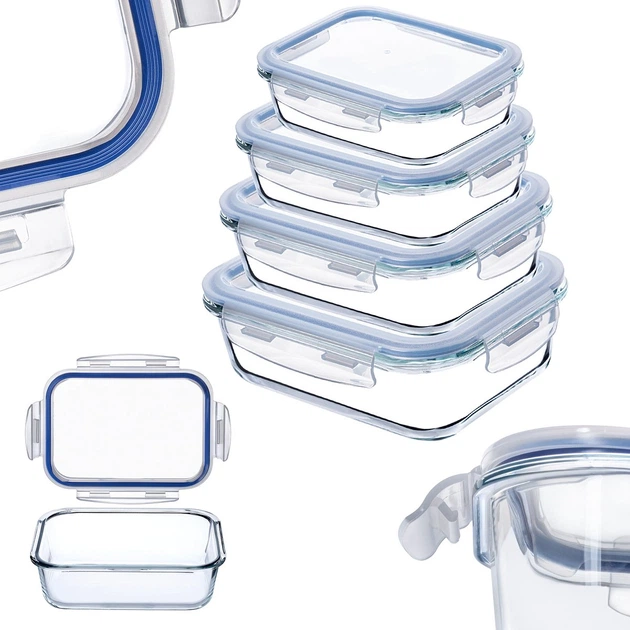 Zestaw pojemników na żywność Kadax szklane z pokrywkami i uszczelkami 4 szt (5903699483206) - obraz 2