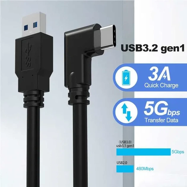 Кабель Oculus Link для Oculus Quest 1/2/3, USB Type-C, 3 метров, черный ( Артикул: А000030 ) - Фото 2 Кабель Oculus Link для Oculus Quest 1/2/3, USB Type-C, 3 метров, черный ( Артикул: А000030 ) - изображение 2