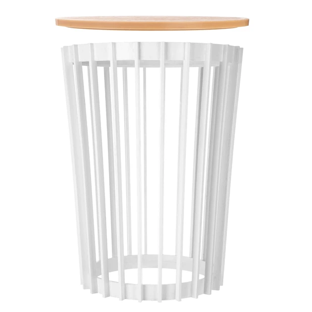 Stolik kawowy Kadax K12545 Aytre okrągły z ażurową konstrukcją 40 cm Biały (5906638323076) - obraz 4