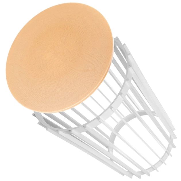 Stolik kawowy Kadax K12545 Aytre okrągły z ażurową konstrukcją 40 cm Biały (5906638323076) - obraz 6