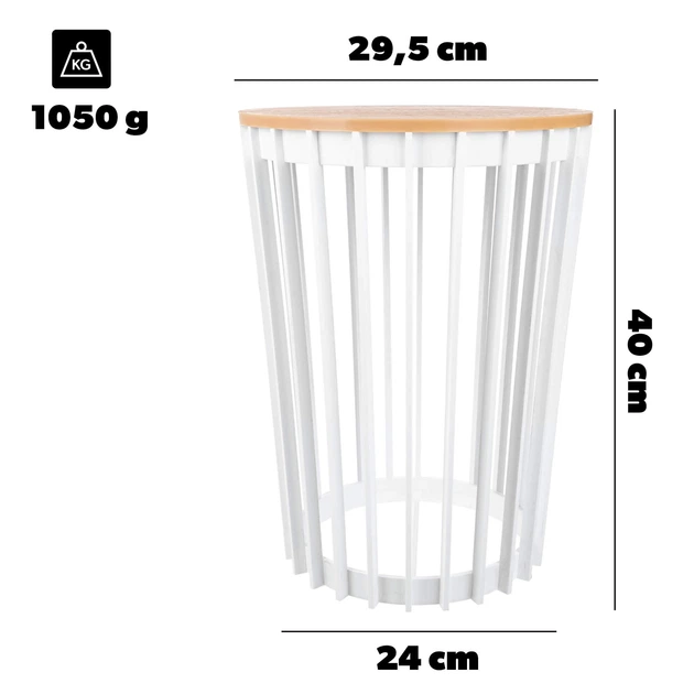 Stolik kawowy Kadax K12545 Aytre okrągły z ażurową konstrukcją 40 cm Biały (5906638323076) - obraz 7