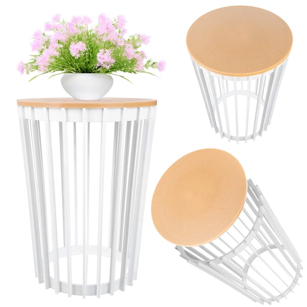 Stolik kawowy Kadax K12545 Aytre okrągły z ażurową konstrukcją 40 cm Biały (5906638323076) - obraz 8