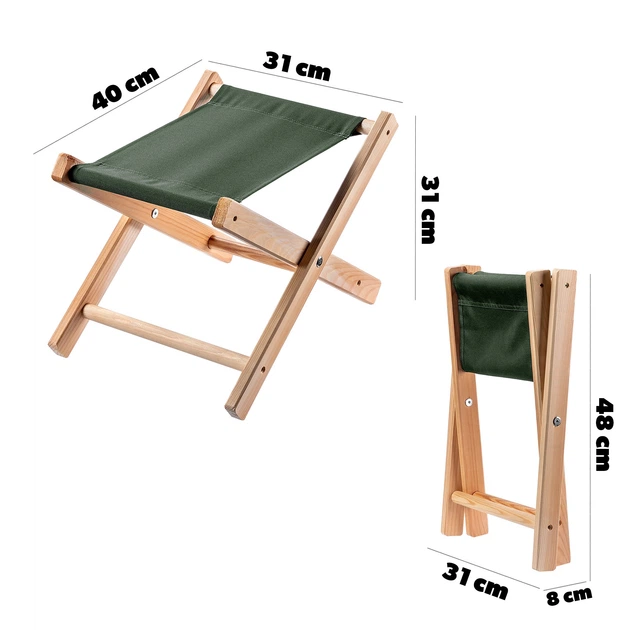 Taboret składany Kadax K8822 Nouro 40 x 31 x 31 cm Zielony (5903699481714) - obraz 6