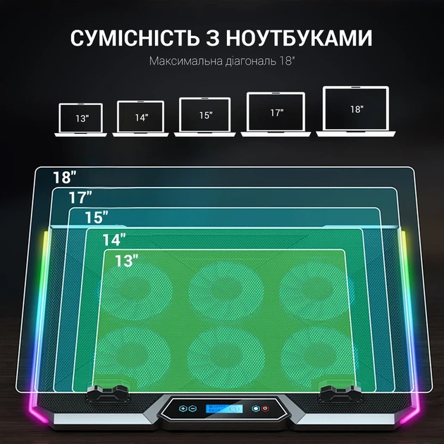 Підставка для охолодження ноутбука GamePro (CP890) - Фото 9 Підставка для охолодження ноутбука GamePro (CP890) - изображение 9