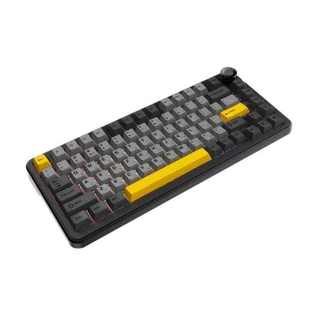 Ігрова дротова механічна клавіатура Ajazz AK820 MAX Magnetic switches-Black-Gray-Yellow-RGB - Фото 2 Ігрова дротова механічна клавіатура Ajazz AK820 MAX Magnetic switches-Black-Gray-Yellow-RGB - изображение 2