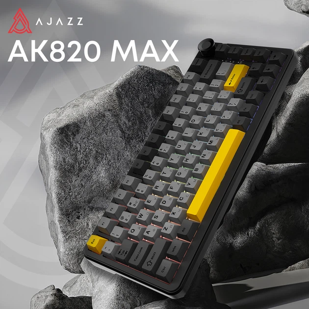 Клавіатура механічна бездротова Ajazz AK820 MAX PLUS Daydream Switch RGB Wireless/BT/USB Black - зображення 3