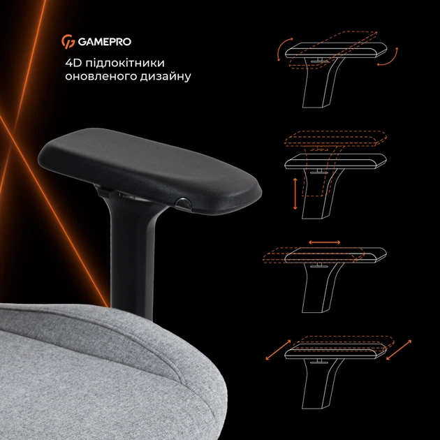 Крісло ігрове GamePro GC925G Gray - Фото 15 Крісло ігрове GamePro GC925G Gray - изображение 15