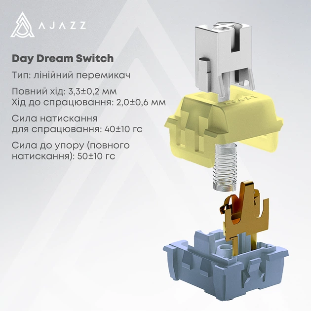 Клавіатура механічна бездротова Ajazz AK820 MAX PLUS Daydream Switch RGB Wireless/BT/USB Black - зображення 7