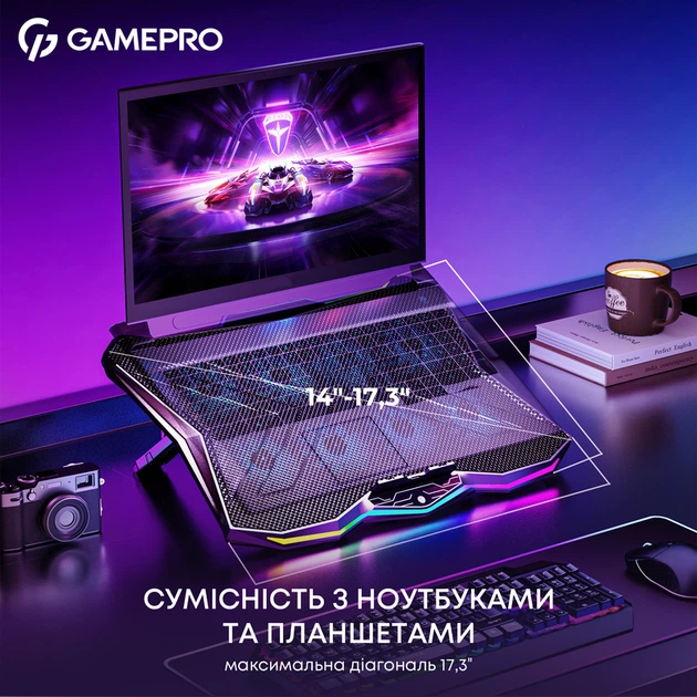 Підставка для охолодження ноутбука GamePro (CP680) - Фото 14 Підставка для охолодження ноутбука GamePro (CP680) - изображение 14