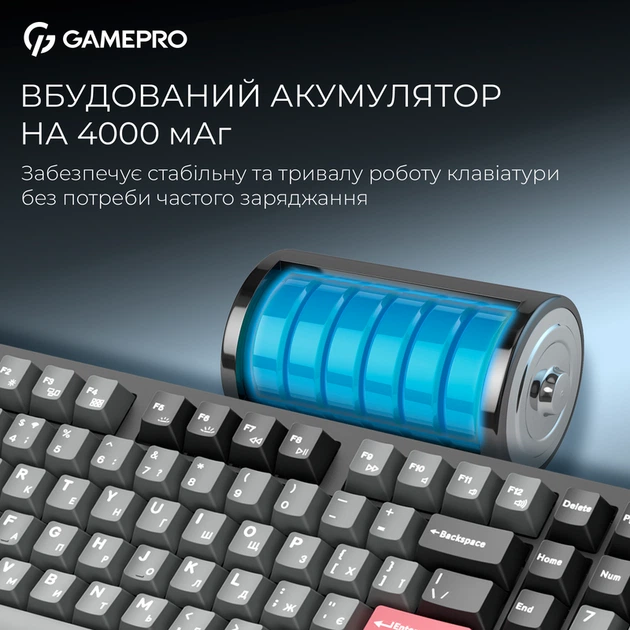 Бездротова механічна клавіатура GamePro Asgard Drakkar (MK305BK) - зображення 15