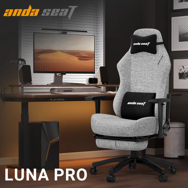 Крісло ігрове Anda Seat Luna Pro Gray Fabric Size L - Фото 7 Крісло ігрове Anda Seat Luna Pro Gray Fabric Size L - изображение 7