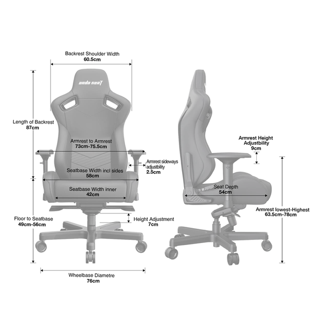 Крісло ігрове Anda Seat Kaiser 2 White Size XL - Фото 12 Крісло ігрове Anda Seat Kaiser 2 White Size XL - изображение 12