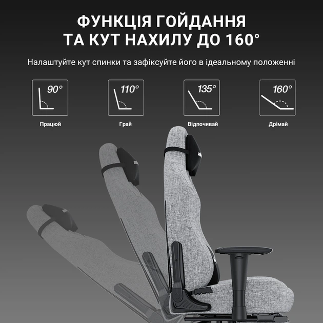 Крісло ігрове Anda Seat Luna Pro Gray Fabric Size L - Фото 14 Крісло ігрове Anda Seat Luna Pro Gray Fabric Size L - изображение 14