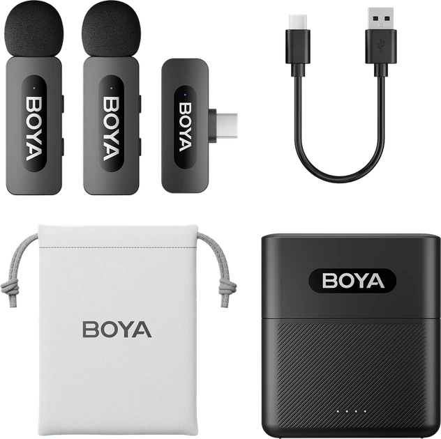 Бездротовий петличний мікрофон BOYA BY-V30 Type-C Black - изображение 2
