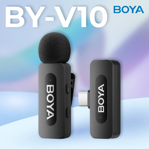 Бездротовий петличний мікрофон BOYA BY-V10 Type-C Black - изображение 6