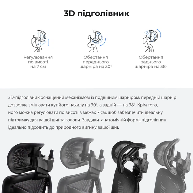 Крісло ігрове Anda Seat X-Air Pro Size XL Mesh Gray - изображение 13