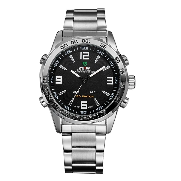 Чоловічий спортивний тактичний годинник Weide Standart Silver - изображение 2