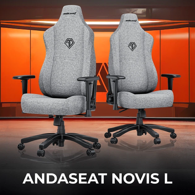 Крісло ігрове Anda Seat Novis L Fabric Dark Gray Size L - зображення 7