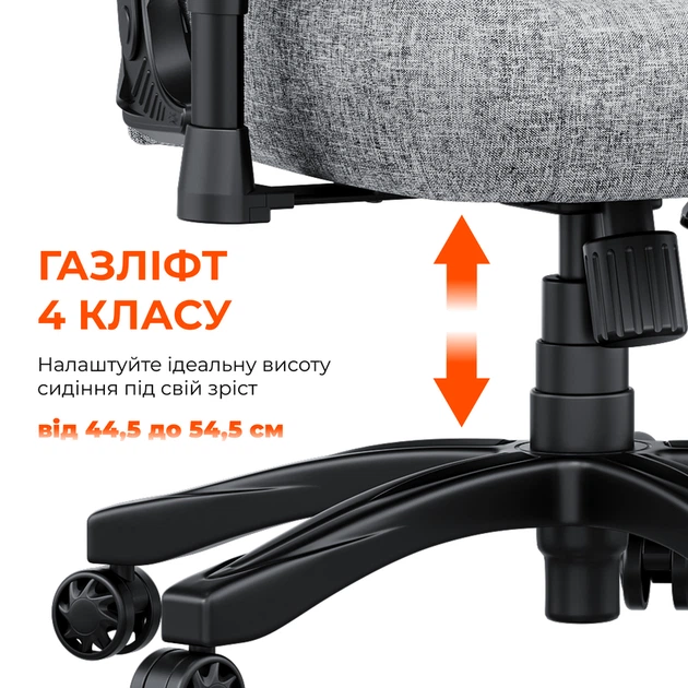Крісло ігрове Anda Seat Novis L Fabric Dark Gray Size L - зображення 13