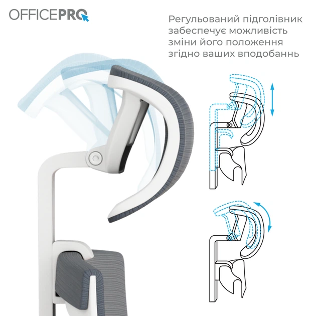 Крісло офісне OfficePro Balance OC550-W-DG-OR - зображення 14
