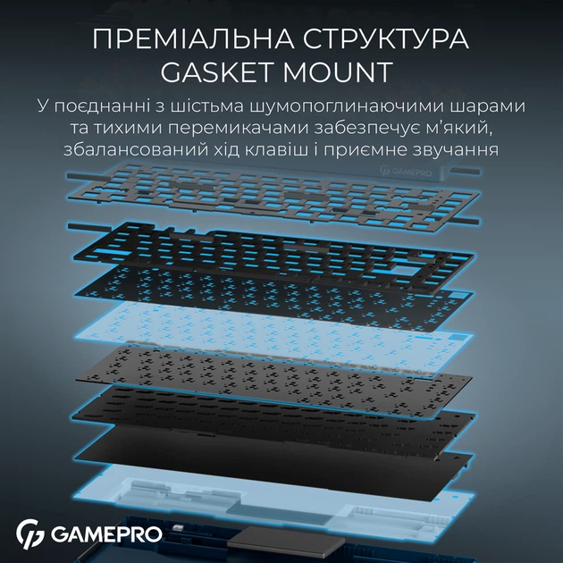 Бездротова механічна клавіатура GamePro Asgard Yord (MK266BL) - зображення 11
