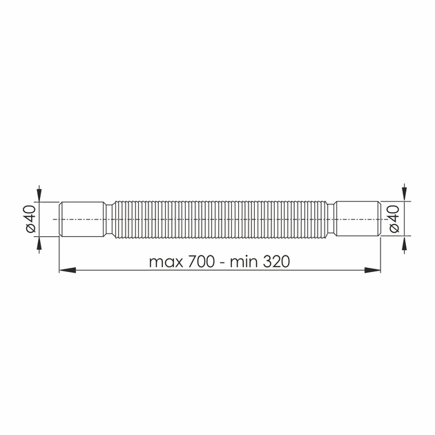 Гофра для сифона IMPRESE Ø40/40 w14100311G - Фото 2 Гофра для сифона IMPRESE Ø40/40 w14100311G - изображение 2