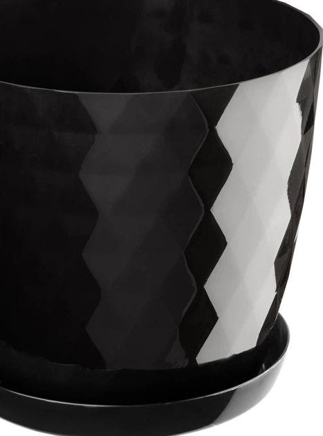 Горщик для квітів Kadax Amily з підставкою 25 см + 30 см Чорний 2 шт. (K8171) - зображення 3